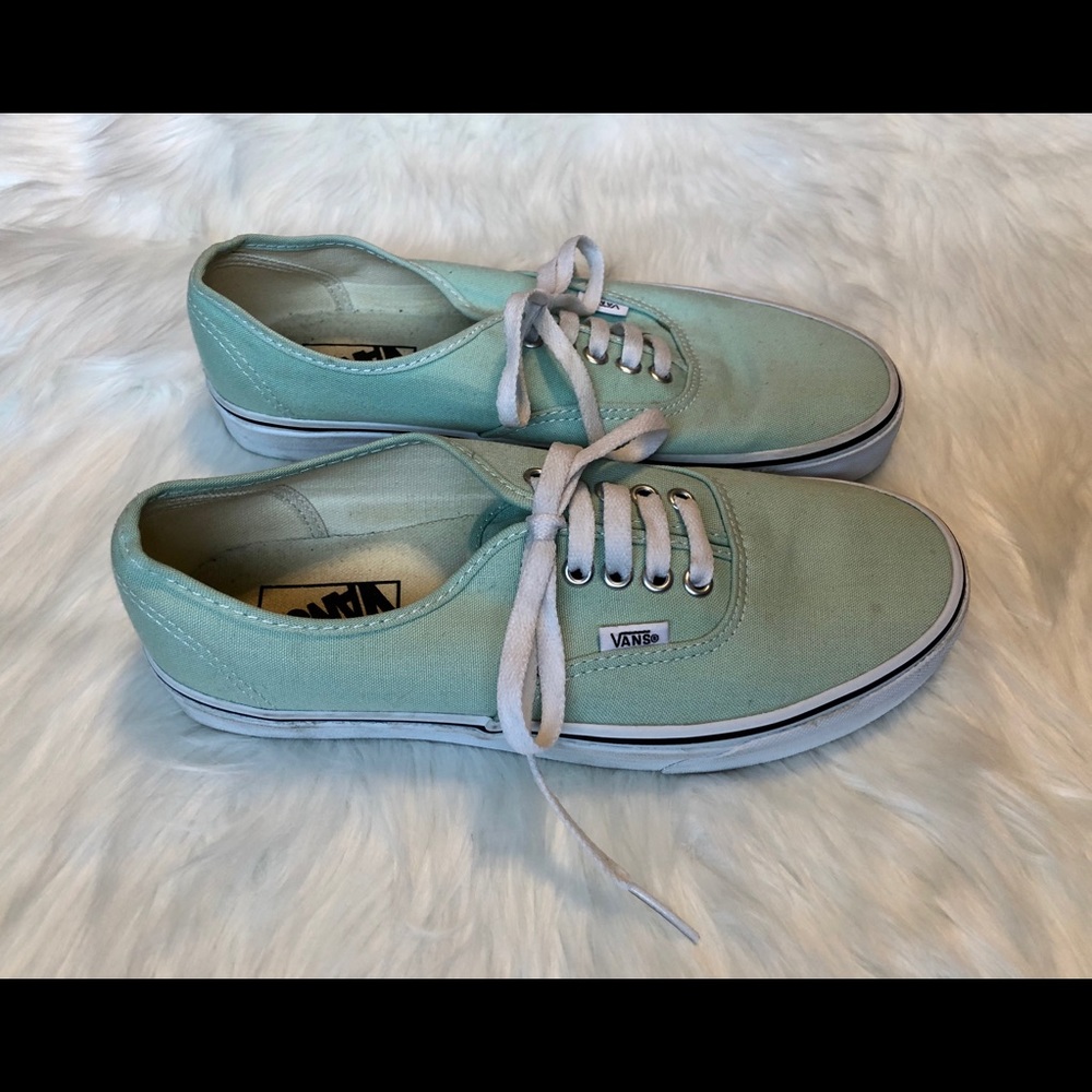 Mint Green Canvas Vans Skater Shoes Unisex